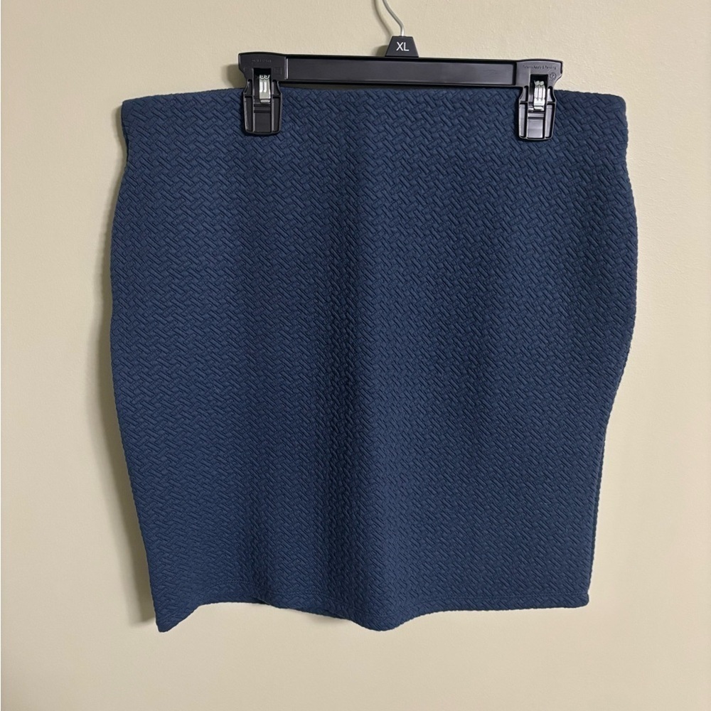 LOFT Womens Size Medium Blue Textured Jacquard Knit Pull-on Mini Skirt New